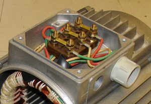 Connections terminals - this motor is connected in Delta